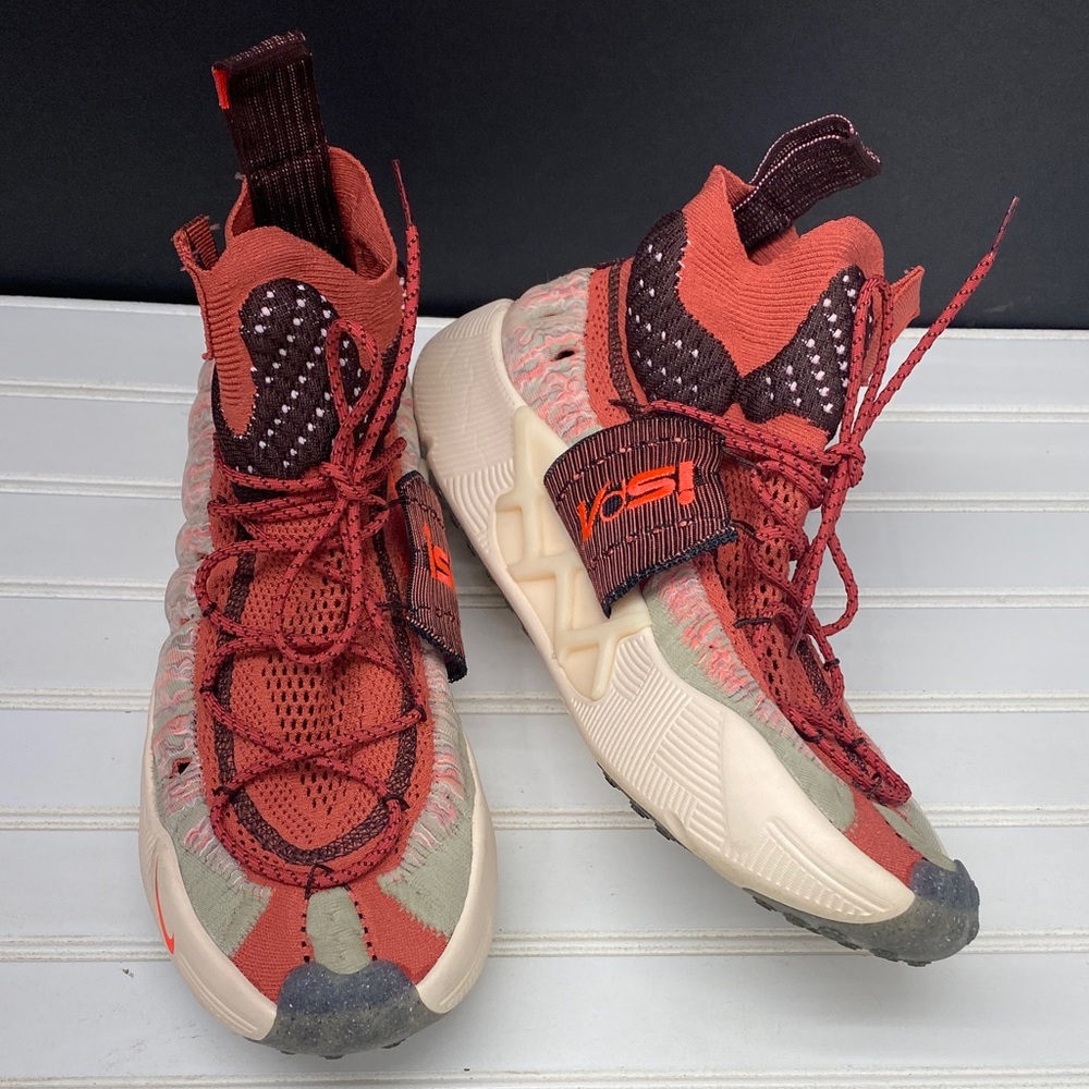 Nike ISPA Sense Flyknit Adobe and Bright Crimson Hightop Sneakers